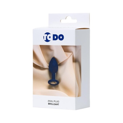 Korek analny Brilliant Blue - miniaturowy silikonowy, długość 7 cm, średnica 2,8 cm, wodoodporny - 1