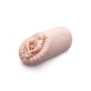Masturbator Alyssa Beige - żebrowany kanał z 5 kulkami, otwarty, długość 13,9 cm - 3