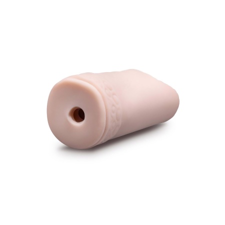Masturbator Alyssa Beige - żebrowany kanał z 5 kulkami, otwarty, długość 13,9 cm - 4