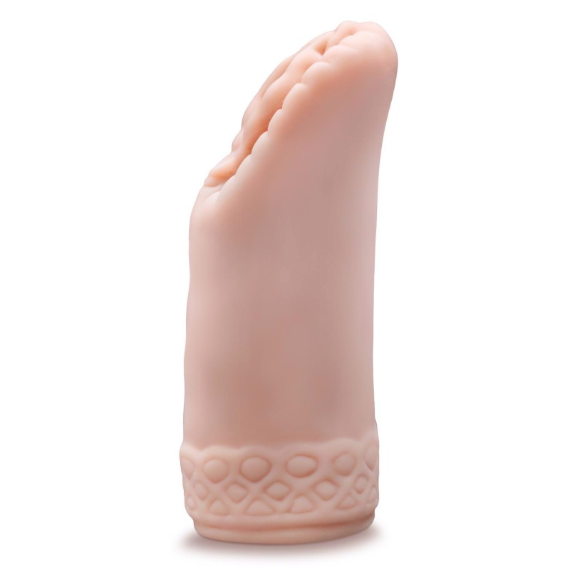Masturbator Alyssa Beige - żebrowany kanał z 5 kulkami, otwarty, długość 13,9 cm - 5