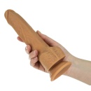 Dildo mechaniczne 9" Thrusting Dong RC Caramel – 7 prędkości, długość całkowita 22,9 cm - 6