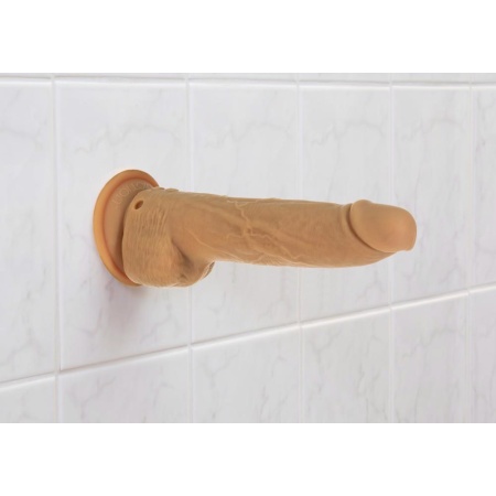 Dildo mechaniczne 9" Thrusting Dong RC Caramel – 7 prędkości, długość całkowita 22,9 cm - 9