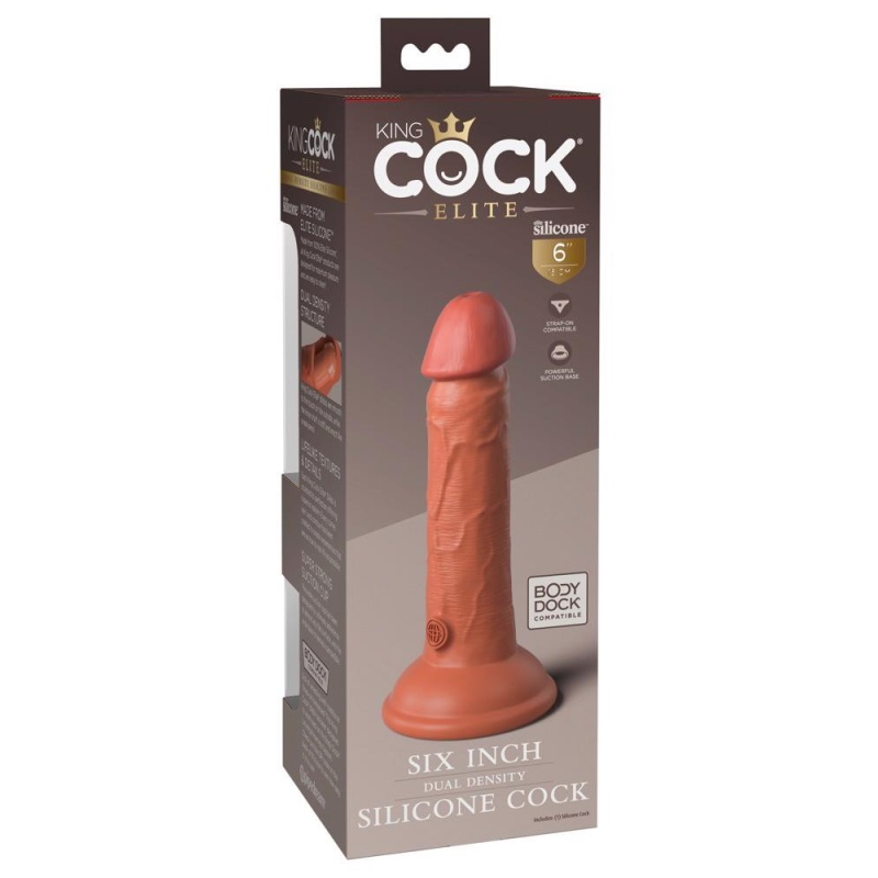 Dildo KCE 6 Dual Density Cock Tan – silikon podwójnej gęstości z przyssawką, 17,8 cm - 6