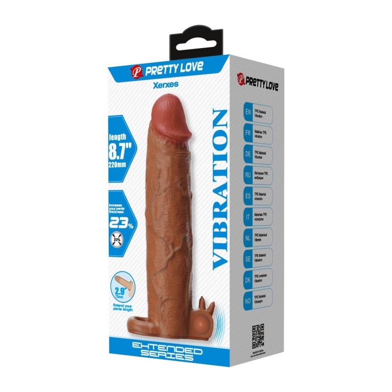 Wibrująca nakładka na penisa Xerxes 22 cm - 8
