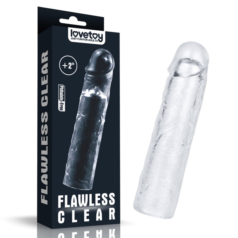 Przezroczysty przedłużacz penisa Flawless Clear +5 cm - 1
