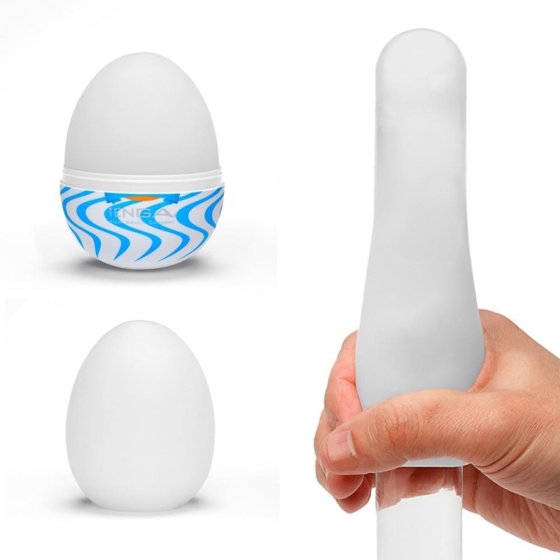 Masturbator jednorazowy Egg Wind (6 szt.) - falista struktura wewnętrzna, długość 7 cm - 3