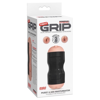 Masturbator Tight Grip Pussy & Ass – dwustronny z regulowanym uciskiem, 15,2 cm - 1