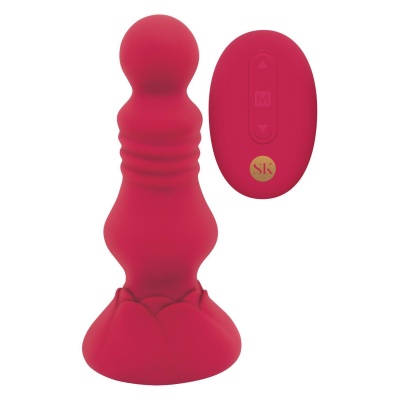 SECRET KISSES REMOTE VIBRATING FLORET BUTTPLUG - 1 2