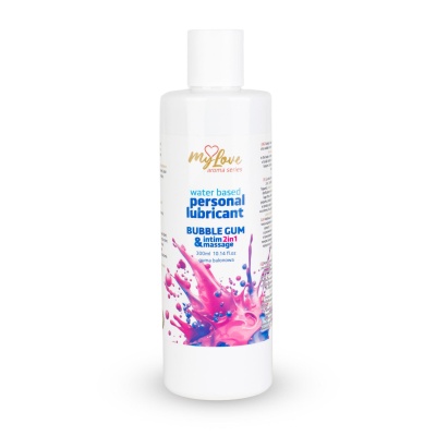 Wodny lubrykant intymny i do masażu Aroma Series 2w1 Bubble Gum 300ml - 1