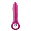 Wibrator Ring Vibrator Pink 10 funkcji z pierścieniem uchwytowym i zakrzywioną końcówką 15,5 cm - 2