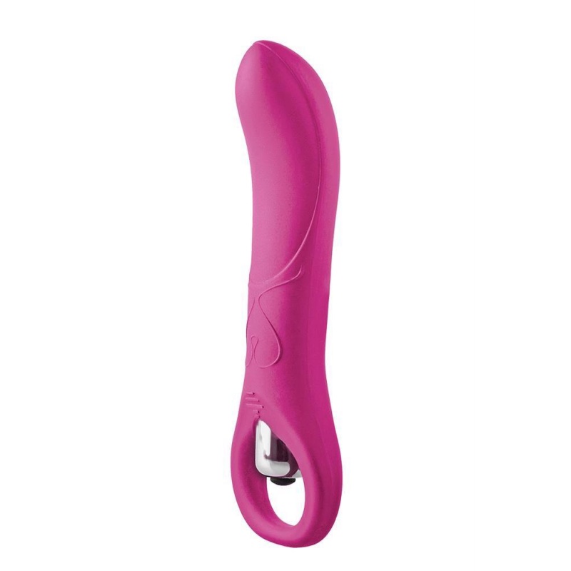 Wibrator Ring Vibrator Pink 10 funkcji z pierścieniem uchwytowym i zakrzywioną końcówką 15,5 cm - 3