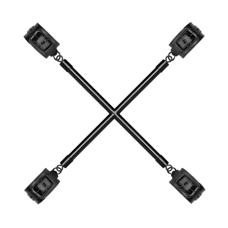 Bedroom Fantasies - Hog Tie Cross BarWith Cuffs Black - 1