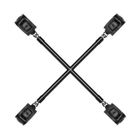 Bedroom Fantasies - Hog Tie Cross BarWith Cuffs Black - 1