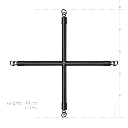 Bedroom Fantasies - Hog Tie Cross BarWith Cuffs Black - 6