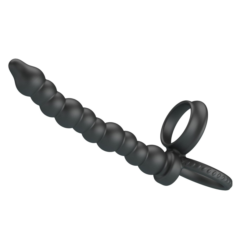 Pierścień nasadowy Diilon z korkiem analnym - silikonowy 2w1, wodoszczelny, 15 cm - 2