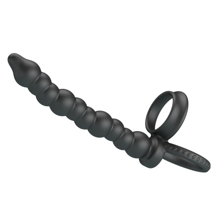 Pierścień nasadowy Diilon z korkiem analnym - silikonowy 2w1, wodoszczelny, 15 cm - 2