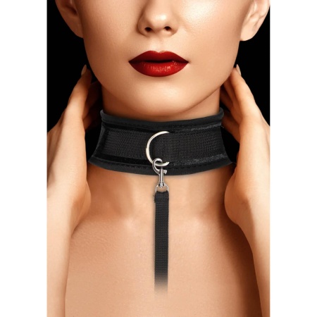 Velvet Adjustable Collar with Leash - 3