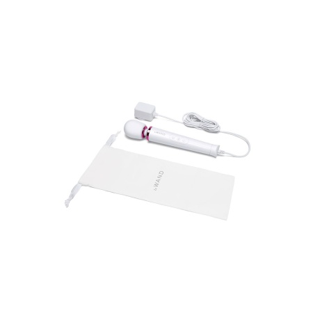 Powerful Petite Plug-In White - masażer-wibrator sieciowy z silikonową głowicą, 10 intensywności, 6 wzorców, 25 cm - 4