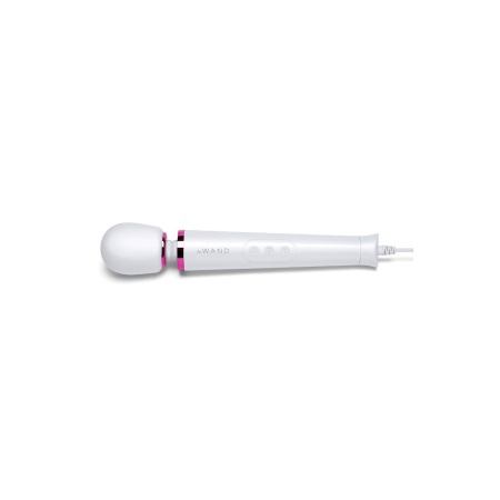 Powerful Petite Plug-In White - masażer-wibrator sieciowy z silikonową głowicą, 10 intensywności, 6 wzorców, 25 cm - 5