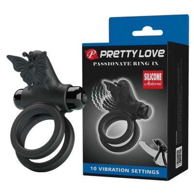 Pierścień na penisa PASSIONATE RING IX z wibracjami, silikon, ok. 10 cm - 1