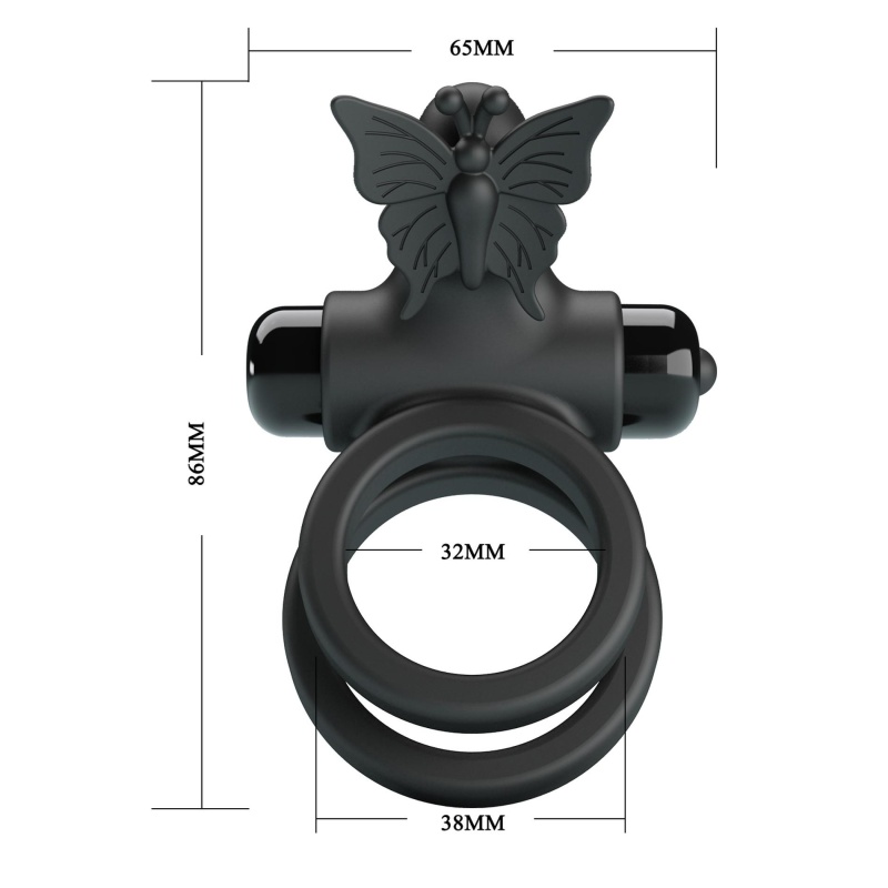 Pierścień na penisa PASSIONATE RING IX z wibracjami, silikon, ok. 10 cm - 8