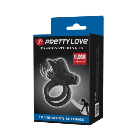 Pierścień na penisa PASSIONATE RING IX z wibracjami, silikon, ok. 10 cm - 11
