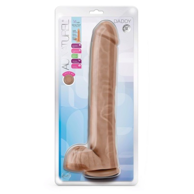 Dildo Au Naturel Daddy 14″ - Dual Density TPE z rdzeniem FlexiShaft i przyssawką, 35,5 cm - 1
