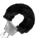 Furry Metal Hand Cuffs - Black - 6