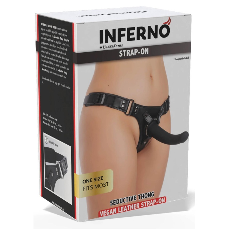 Strap-on typu thong Hidden Desire Seductive Thong z regulacją obwodu 68–128 cm i 3 wymiennymi pierścieniami - 1
