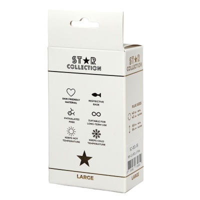 Star Collection - Pink Silicone Anal Plug L - Clear Stone - 1 2