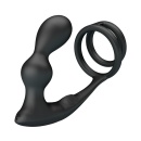 Wibrujący korek analny z pierścieniem na penisa - 12 funkcji, 13,5 cm - 3