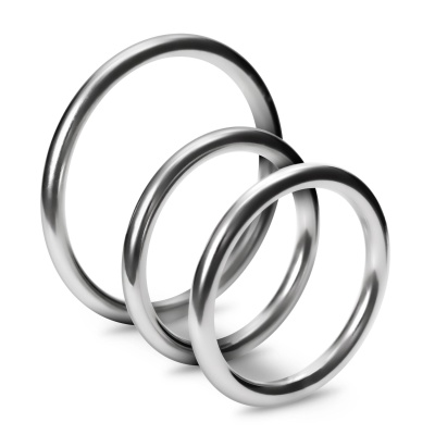 Zestaw 3 metalowych pierścieni na penisa Metaleros - średnice 3,8-5 cm - 1