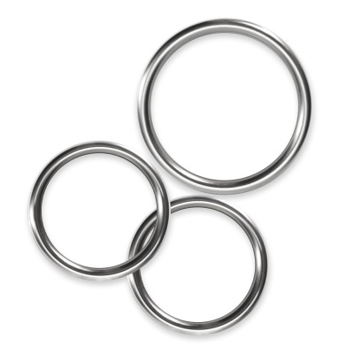 Zestaw 3 metalowych pierścieni na penisa Metaleros - średnice 3,8-5 cm - 1 2