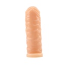 Nakładka na penisa wibrująca Warrior Sleeve - elastyczny T-Skin, realistyczna tekstura, 14 × 4,5 cm - 3