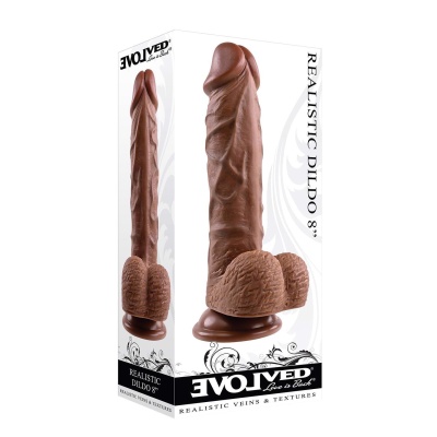 EVOLVED REALISTIC DILDO, DARK 20.3 cm - 1