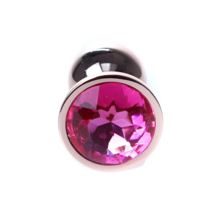 Korek analny Jewellery Red Gold - polerowana stal nierdzewna z diamentem, długość 7 cm, średnica 2,7 cm - 1