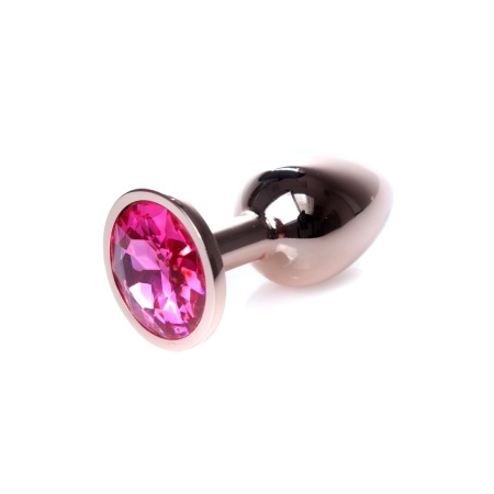 Korek analny Jewellery Red Gold - polerowana stal nierdzewna z diamentem, długość 7 cm, średnica 2,7 cm - 2