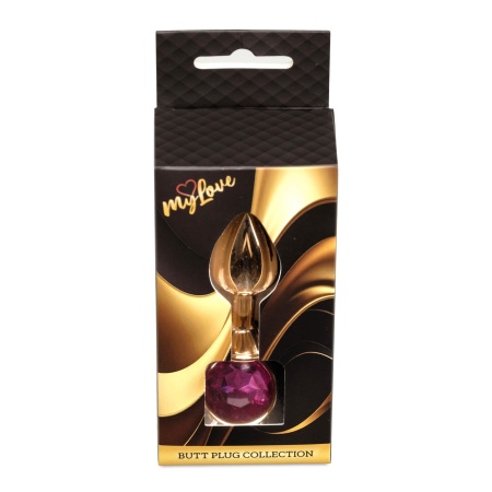 Korek analny Jewellery Red Gold - polerowana stal nierdzewna z diamentem, długość 7 cm, średnica 2,7 cm - 9