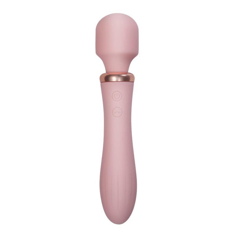 Różdżka masująca Jinx Dual w kolorze różowego wina, dł. 21 cm, z grzaniem - 1