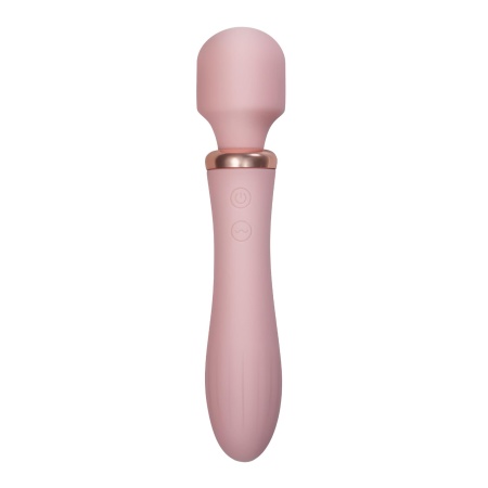 Różdżka masująca Jinx Dual w kolorze różowego wina, dł. 21 cm, z grzaniem - 1