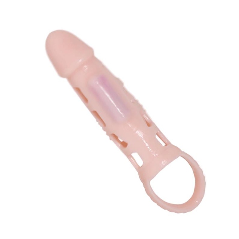 Rękaw na penisa Harrison z wibracją i pierścieniem na mosznę, 18 cm - 4