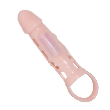Rękaw na penisa Harrison z wibracją i pierścieniem na mosznę, 18 cm - 4