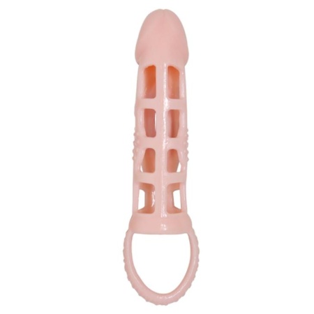 Rękaw na penisa Harrison z wibracją i pierścieniem na mosznę, 18 cm - 6