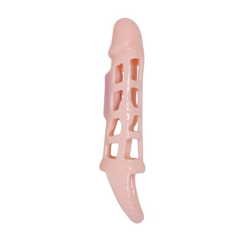 Rękaw na penisa Harrison z wibracją i pierścieniem na mosznę, 18 cm - 8