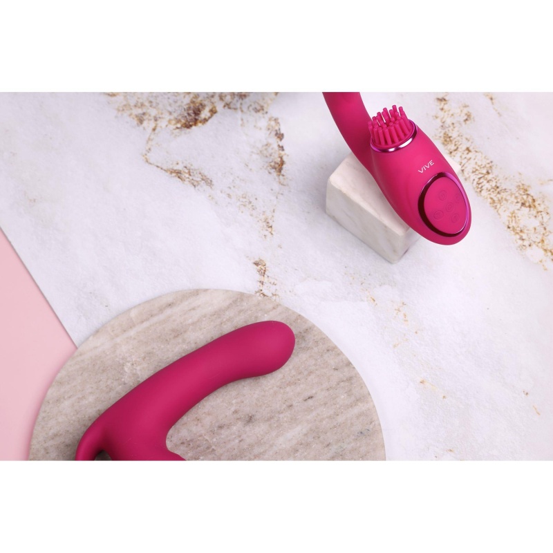 Riko - Rechargeable Triple Action Thumper with Advanced Finger Motion & Pulse Wave Stimulator - Pink - 13