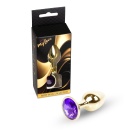 Korek analny Jewellery Gold PLUG Purple - stal nierdzewna, anatomiczny kształt, 7 cm x 2,7 cm - 8