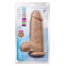 Dildo Au Naturel Chub 10" Mocha - dwuwarstwowy TPE z technologią FlexiShaft™, przyssawką, 25,4 cm - 1