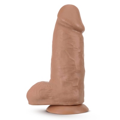Dildo Au Naturel Chub 10" Mocha - dwuwarstwowy TPE z technologią FlexiShaft™, przyssawką, 25,4 cm - 1 2