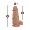 Dildo Au Naturel Chub 10" Mocha - dwuwarstwowy TPE z technologią FlexiShaft™, przyssawką, 25,4 cm - 4