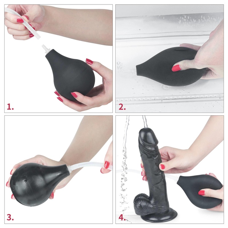 Dildo z wytryskiem Squirt Extreme 25,4 cm (10") – czarny - 10